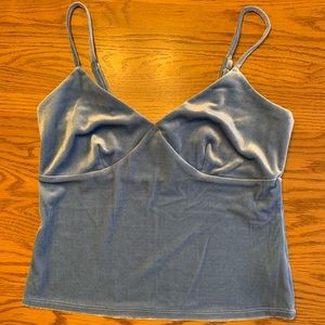 Light blue velvet camisole